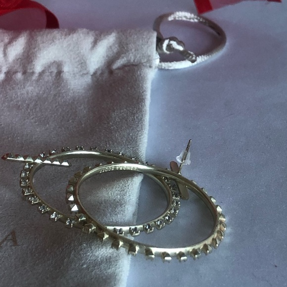 Kendra Scott Crystal Hoop Earrings - Picture 5 of 5